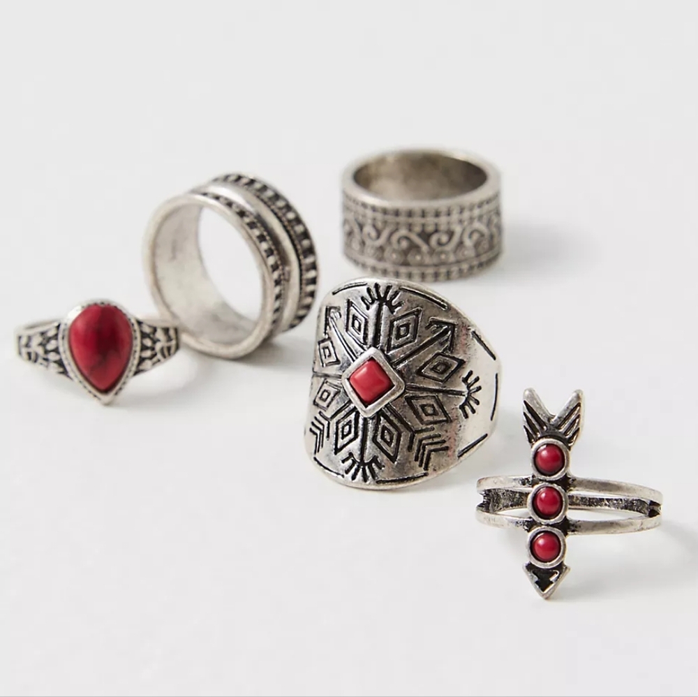 Free People Count Your Lucky Stars Ring Set - Picture 2 of 8